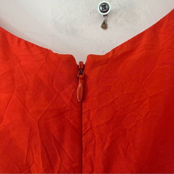Coldwater Creek VTG Rusty Orange 100% Silk Scoop Neckline A-Line Dress - Picture 7 of 13